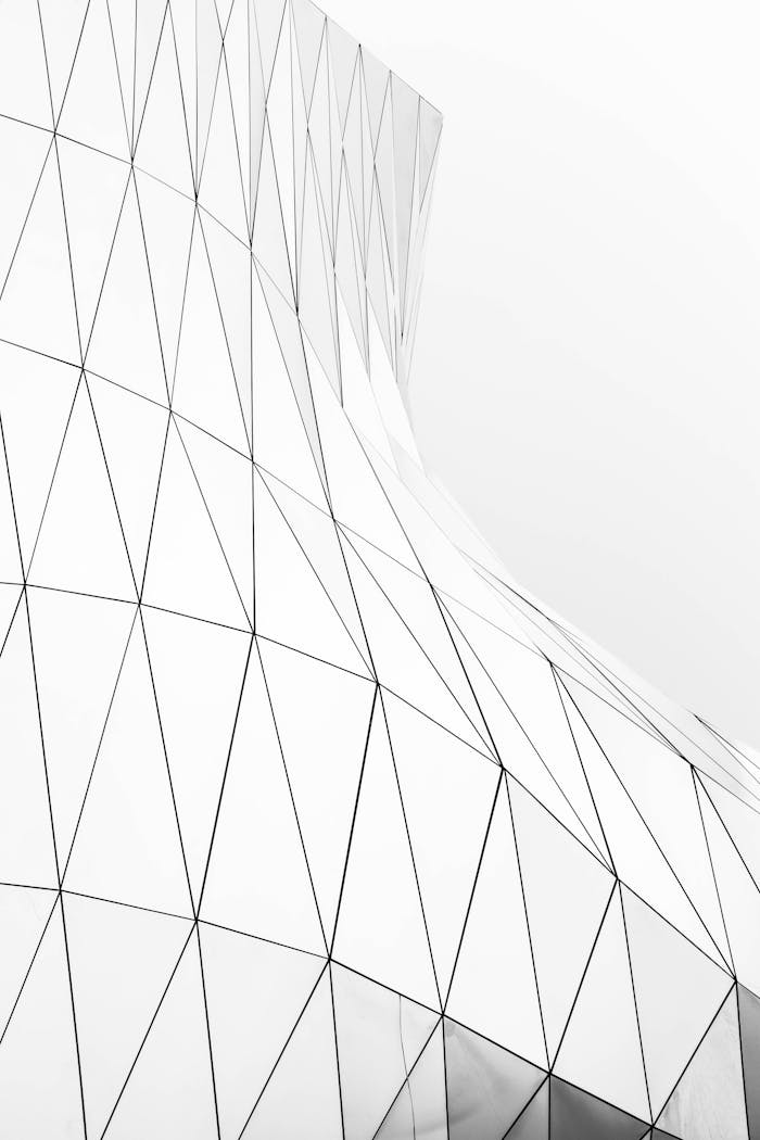 Abstract design with geometric lines and shapes in modern architecture.